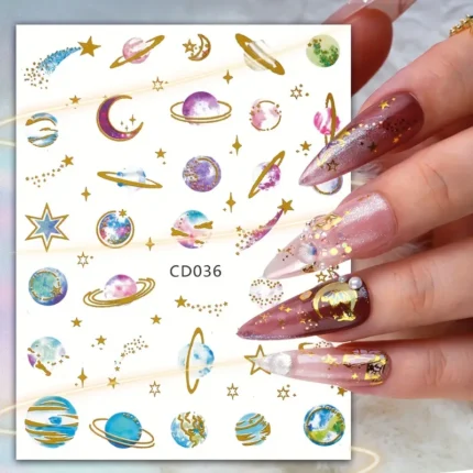 Cute Spring Summer Nail Art Stickers: Self-Adhesive Acrylic Nail Art Decals for DIY Manicure Tips - Featuring Foil Paper Printing for Creative Acrylic Nails Art Designs - A Perfect Gift for Women and Girls