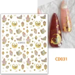 Cute Spring Summer Nail Art Stickers: Self-Adhesive Acrylic Nail Art Decals for DIY Manicure Tips - Featuring Foil Paper Printing for Creative Acrylic Nails Art Designs - A Perfect Gift for Women and Girls