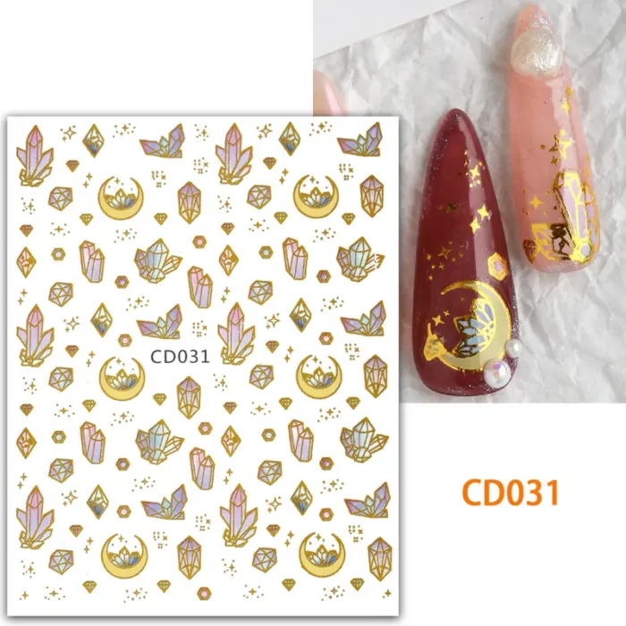 Cute Spring Summer Nail Art Stickers: Self-Adhesive Acrylic Nail Art Decals for DIY Manicure Tips - Featuring Foil Paper Printing for Creative Acrylic Nails Art Designs - A Perfect Gift for Women and Girls