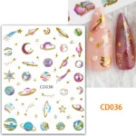 Cute Spring Summer Nail Art Stickers: Self-Adhesive Acrylic Nail Art Decals for DIY Manicure Tips - Featuring Foil Paper Printing for Creative Acrylic Nails Art Designs - A Perfect Gift for Women and Girls