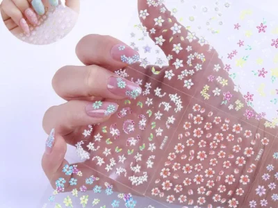 30 Sheets of 3D Flower Nail Art Stickers: Self-Adhesive Nail Decals for DIY Nail Salons - Nail Art Supplies for Women and Girls