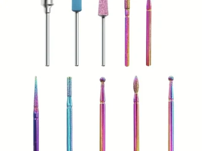 Stainless Steel Nail Tools - 10 Drill Bits for Manicure