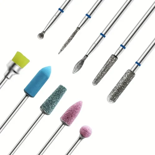 Stainless Steel Nail Tools - 10 Drill Bits for Manicure