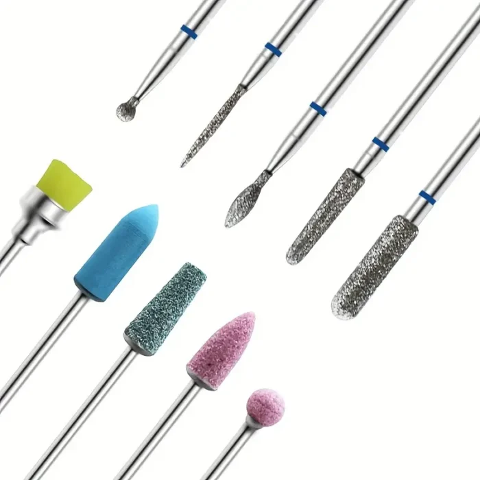 Stainless Steel Nail Accessories: Set of 10 Nail Drill Bit Grinder Milling Cutters for Pedicure and Manicure - Essential Nail Tool Accessories