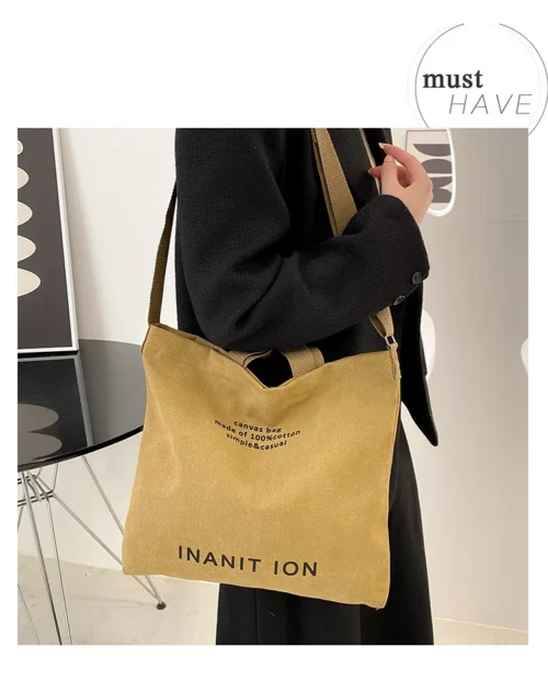 Simple Canvas Tote Bag - Neutral Colors and Casual Elegance