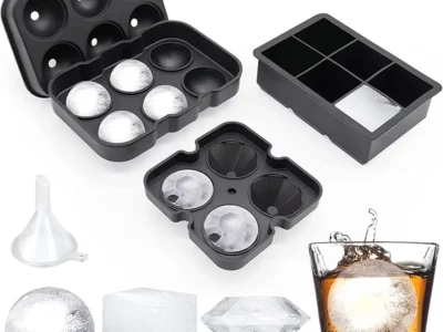 Large Silicone Ice Cube Trays with Lids - Perfect for Reusable Ice Mold and Decorative Ice Shapes