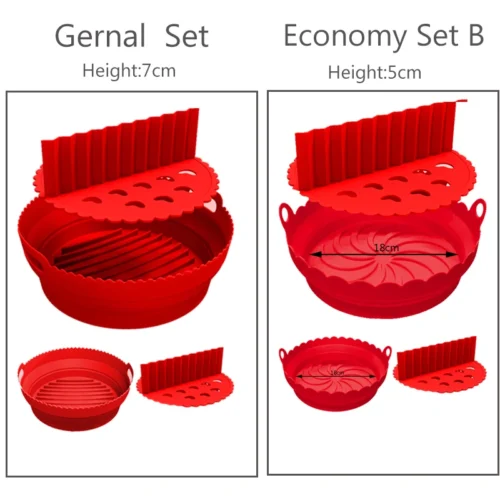 Round Silicone Air Fryer Basket Plate - Reusable Air Fryer Tool for Baking and Cooking