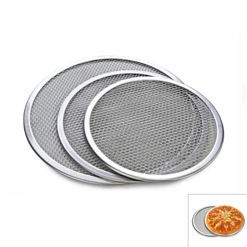 Aluminum Mesh Pizza Screen - Round Baking Tray for Thin Crust Pizzas
