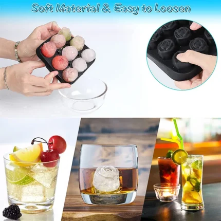 3D Rose Ice Molds 1.3 Inch / Small Ice Cube Trays to Make 9 Giant Cute Flower-Shaped Ice Cubes - Silicone Rubber Fun Big Ice Ball Maker