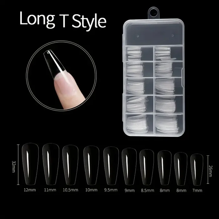 Short Square Almond Coffin Nail Tips - 100Pcs Clear Soft Nail Tips: Full Cover Gel Nails Tips Pre-Shaped for Extensions, Easy for Home DIY Nail Salon