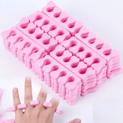 50pcs Pink Nail Art Toe Separators: Soft Gel UV Tools for Easy Polish Application, Ideal for Manicure and Pedicure