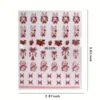 Nail Art Stickers: Sweet Rabbit and Chinese Style Ink Painting Rose Nail Decals - Self-Adhesive Nail Supplies for Women and Girls, Elevate Your Nail Art Design