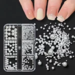 Sparkling Nail Art Gems in 6 Grids: Tiny Pearls and Rhinestones for Nails - Elevate Your Nail Art with Eye-Catching Jewels