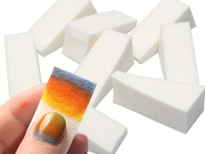 8pcs/20pcs Nail Art Sponges: Triangle Shape Cosmetic Wedges for Makeup Application - Simple and Sophisticated Beauty Tools