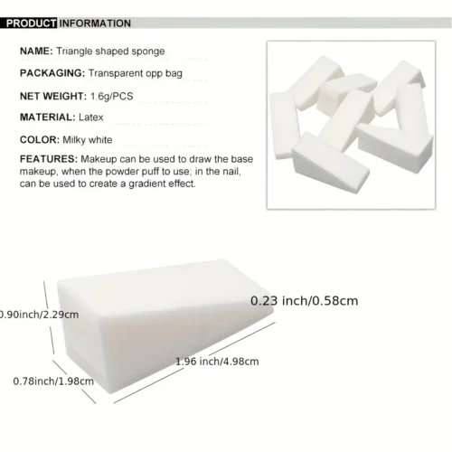 8pcs/20pcs Nail Art Sponges: Triangle Shape Cosmetic Wedges for Makeup Application - Simple and Sophisticated Beauty Tools