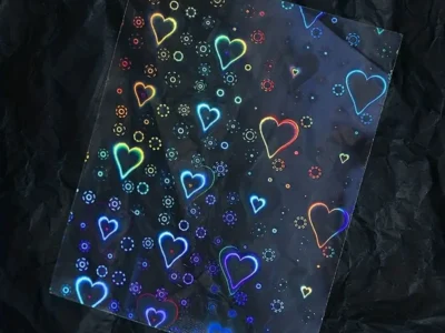 Aurora Holographic Heart Nail Art Stickers: Valentine's Day Nail Decorations for Women and Girls - Love Sticker Nail Art Decals with Stunning Laser Designs