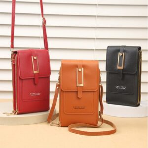 Stylish Transparent Window Crossbody Shoulder Bag with Touch Screen Phone Compartment for Women