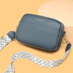 Rhombus Embroidered Fashion Shoulder Crossbody Bags/ Elevate Your Style with Cute Small Square Bag and Wide Shoulder Strap for Women