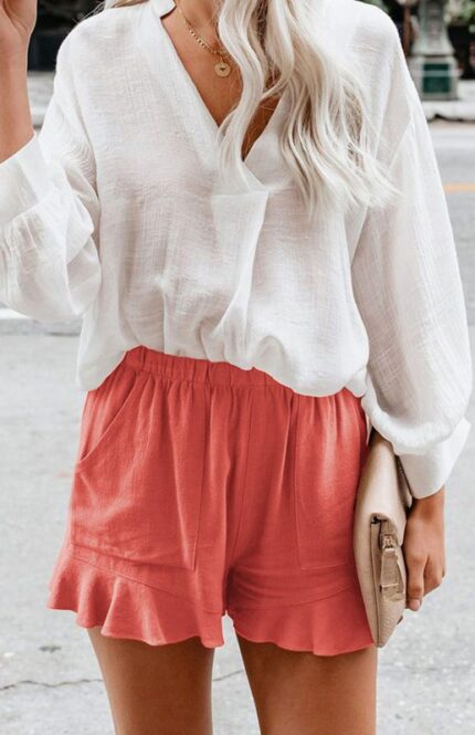 Casual Fashion Lace-Trimmed Shorts
