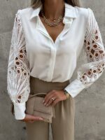 Elegant Hollow Lace Shirt: A Stylish and Sexy Choice for Women's Fashion
