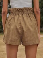 Stylish High-Waisted Lace-Up Wide Leg Shorts for Women