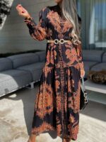 Vintage Elegance- Women's Loose Woven Vacation Dress with a Nostalgic Charm