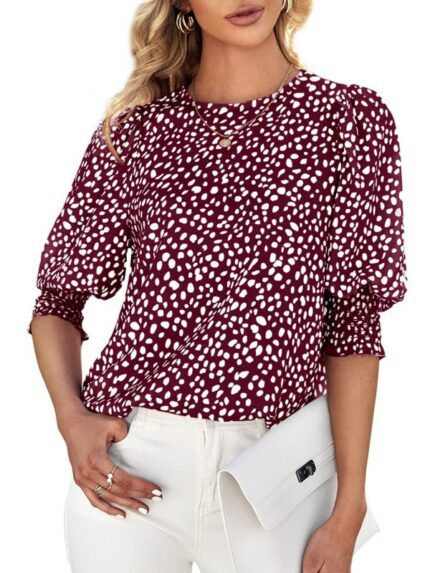Loose Printed Chiffon Shirt: New Short Sleeve Round Neck Women's Top