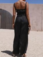 Spring and Summer Women's Clothing- One-Neck Suspenders and Wide-Leg Pants Fashion Suit