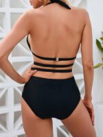 Alluring Backless Strappy One-Piece Swimsuit