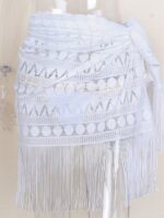 Beach Lace Fringed Blouse Skirt with Hollow Design