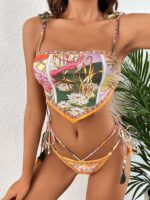 Floral Bloom-Two-Piece Bikini Set with Stylish Print