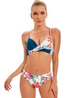 Chic Harmony-Sensual Color-Matching Bikini Set for a Stylish Look