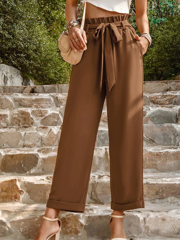 Women's Solid Color Office-Ready Woven Trousers