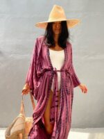 Tie-Dye Graphic Print Sun Protection Cardigan Beach Cover-Up and Bikini Over Cover-Up
