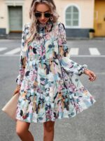 Graceful Chic- Women's Long-Sleeved Elegant Dress