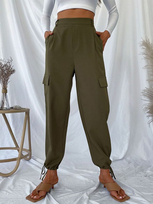 Versatile Women's Solid Color Casual Trousers