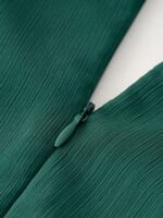 V-neck elegant long-sleeved multi-layered dress
