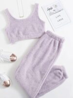 Cozy Lounge- Plush Two-Piece Vest and Trousers Home Set