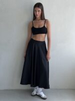 Elegant High-Waisted Satin Maxi Skirt