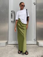 Sophisticated High-Waisted Satin Maxi Skirt