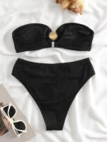 Wave Pattern Elegance- New Sexy Split Swimsuit Bikini