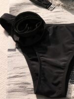 Floral Elegance-New Three-Dimensional Flower Tube Top Bikini with High Waist Split Swimsuit