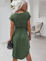 Women's Casual Short Sleeve Knitted Dress - Comfortable and Stylish