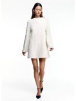 Round Neck Long Sleeve Sequin Dress- Loose and Sexy