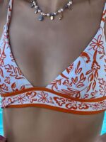 Vibrant Sunset- New Orange Printed Split Swimsuit for Beach Chic