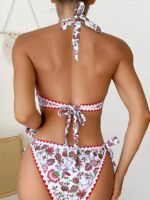 Retro Chic- Multi-Color Floral Split Swimsuit – A Sexy Resort Style Bikini