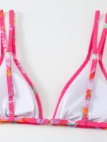 Floral Print Double Strap Bikini Swimsuit for Women