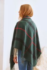 Trendy Plaid Square Fringe Shawl Scarf- Elevate Your Style with Versatile Elegance