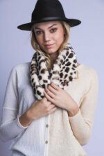 Stylish Leopard Print Faux Fur Scarf- Elevate Your Look with Trendy Animal Print Accessories