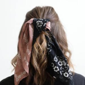 Western Floral Two-Tone Bandana- Add Western Flair to Your Look with Versatile Style